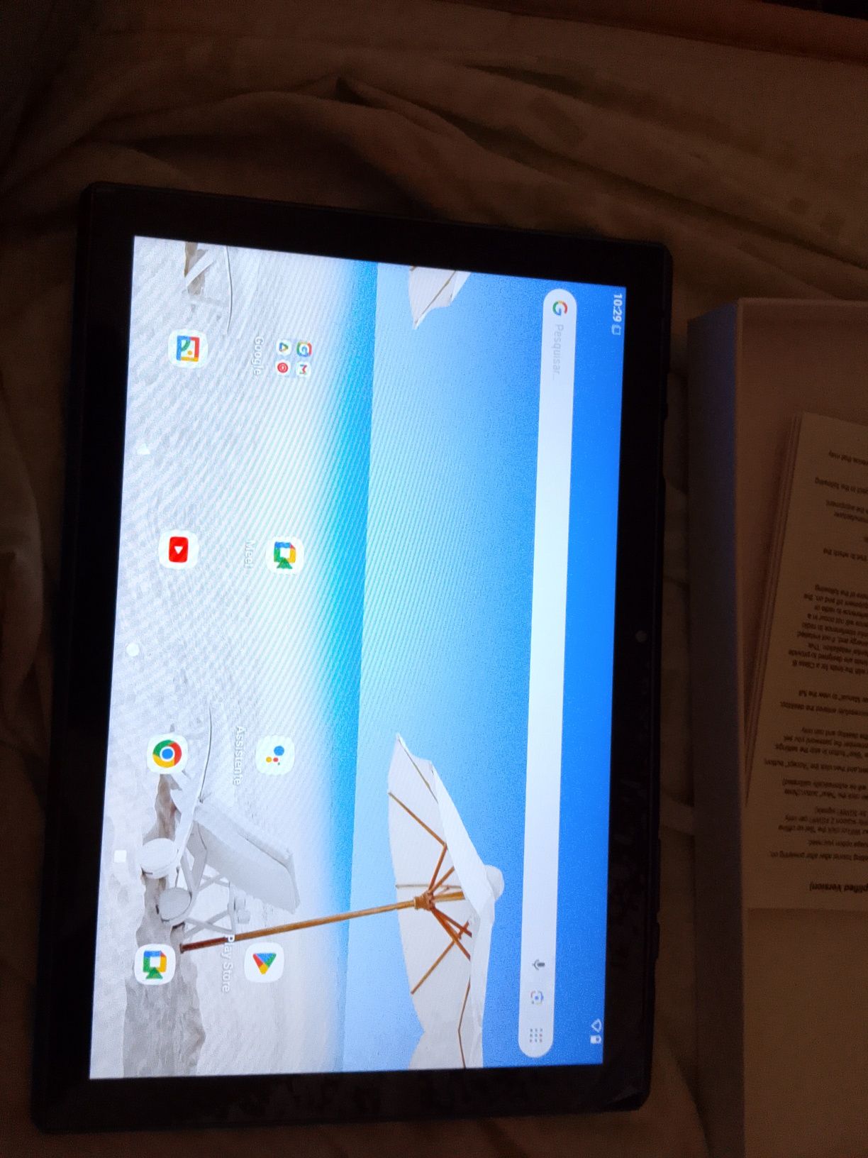 Tablet na caixa nova
