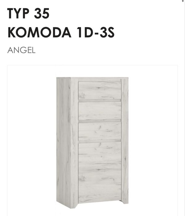 Komoda biała z płyty laminowanej