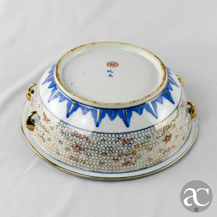 Terrina porcelana China, decoração Bago de Arroz, 2ª metade do séc. XX