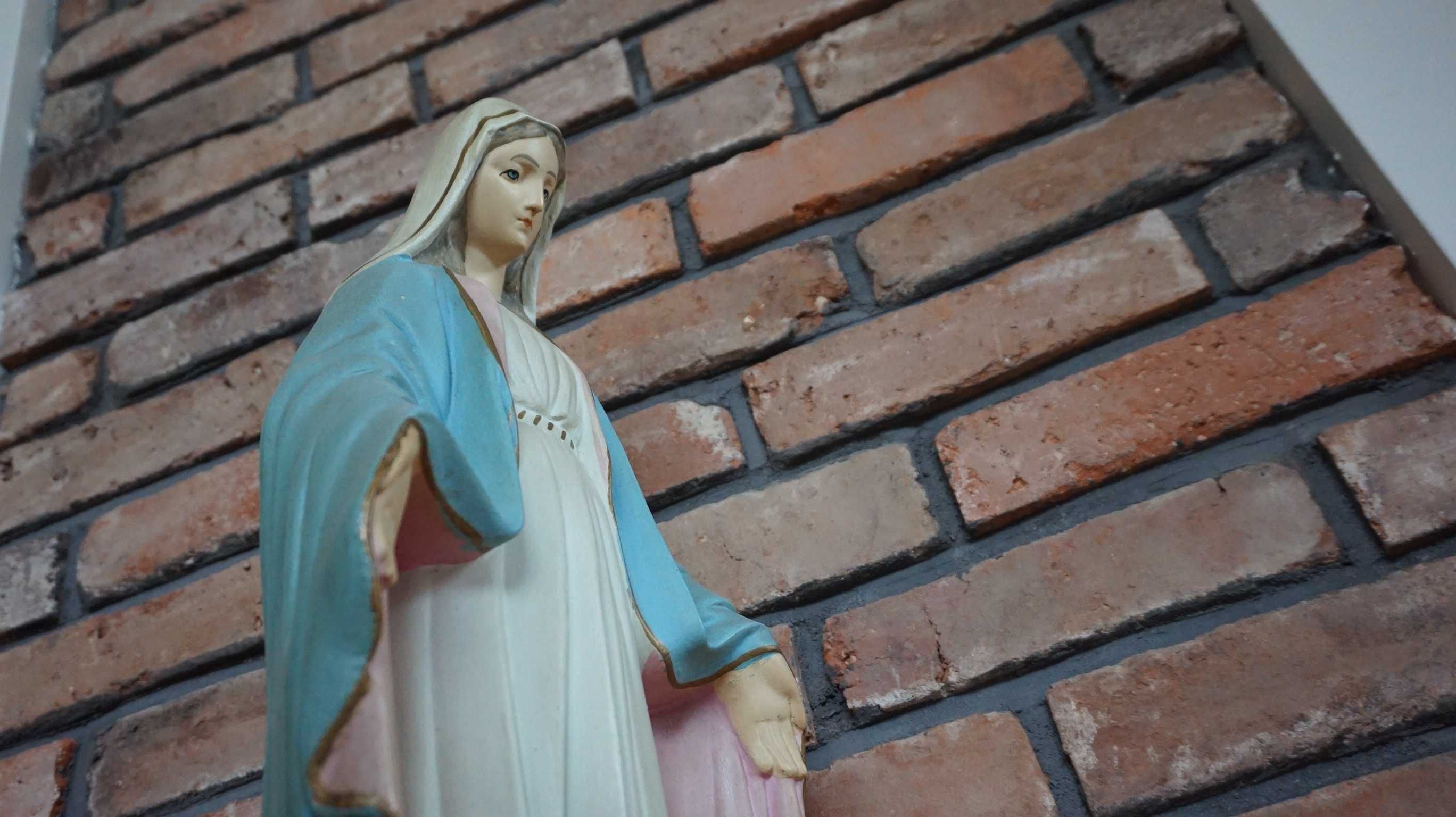 Figura sakralna z gipsu lata 70 Matka Boska 70cm.