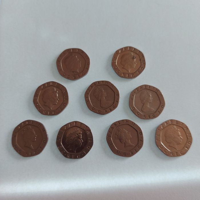Moedas antigas Rainha Elizabeth II