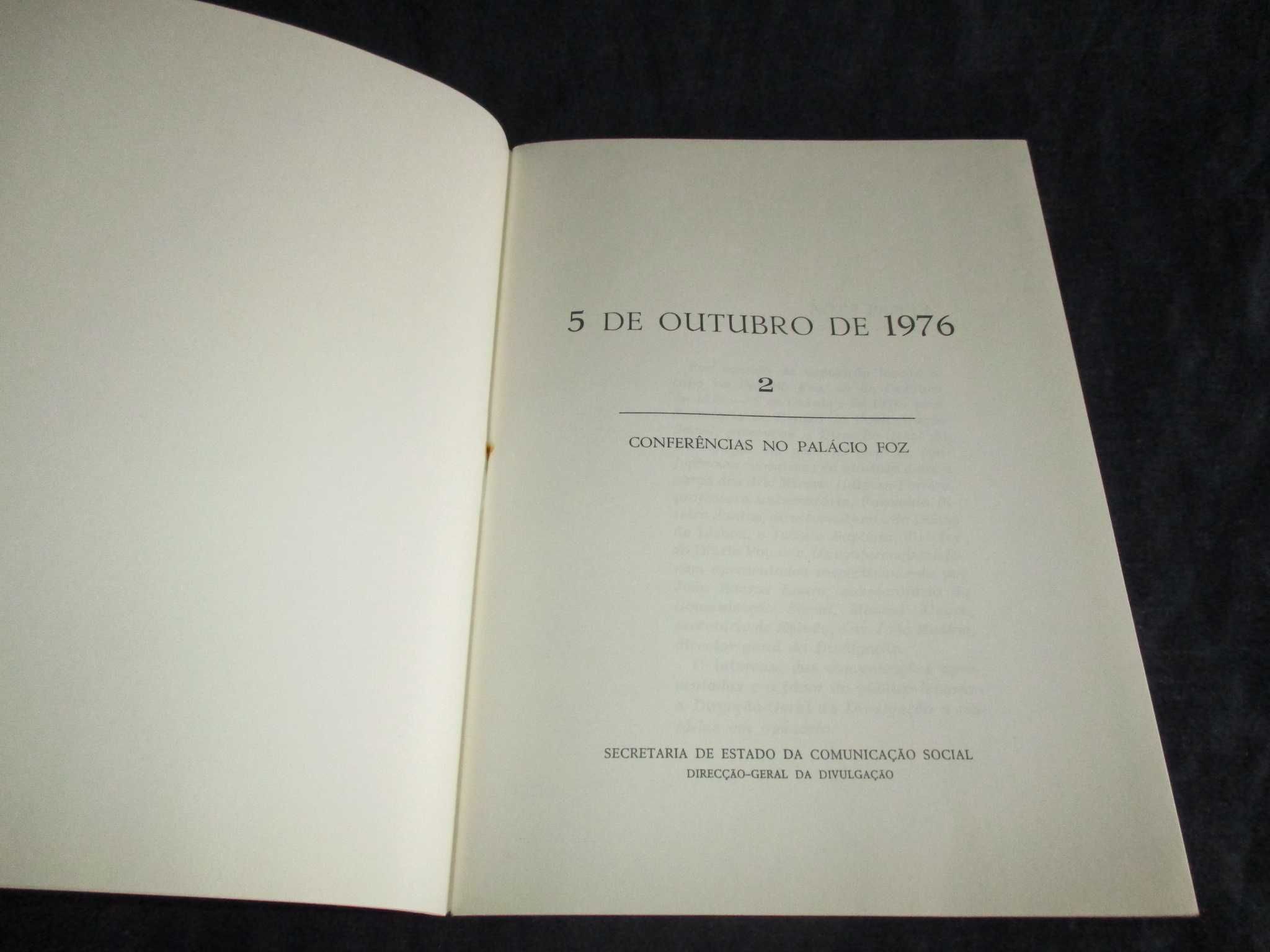 Livro 5 de Outubro de 1976 Conferências no Palácio Foz