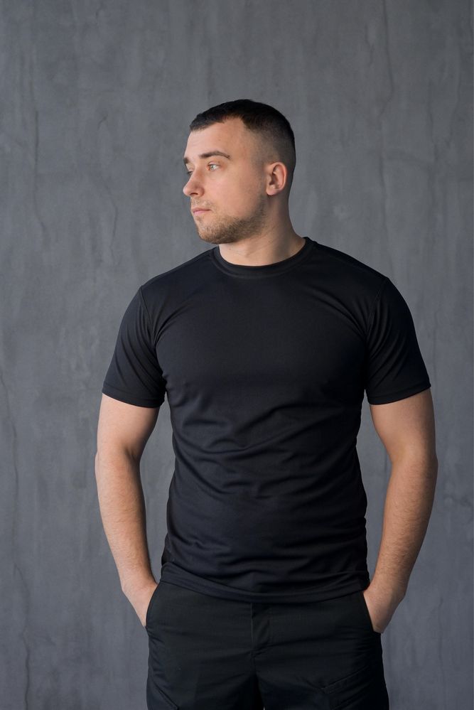 Тактична потовідвідна футболка Coolmax чорний