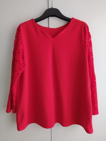 Czerwona bluzka damska, rozmiar 48-52.