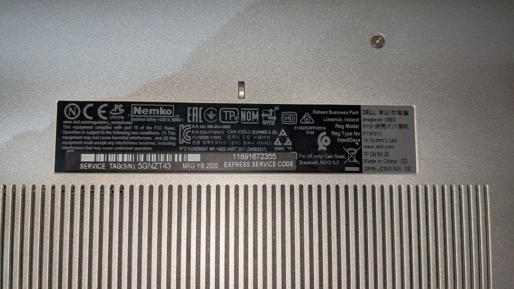 Ноутбук Dell Inspiron 3593 i7-1065G7 8/256 gb