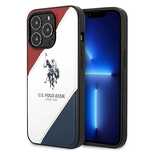 Etui U.S. Polo Assn. Tricolor Embossed na iPhone 14 Pro - białe