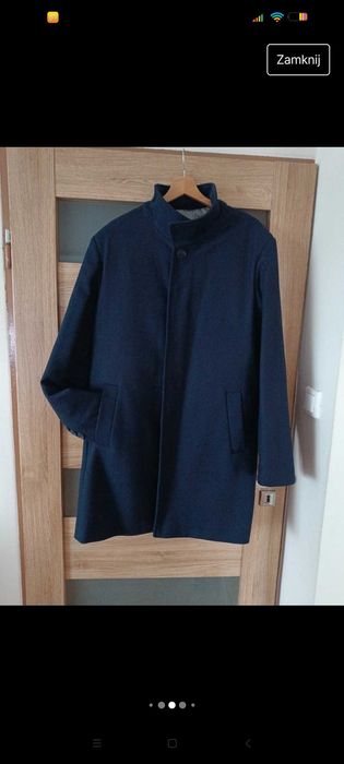 Granatowy Płaszcz męski