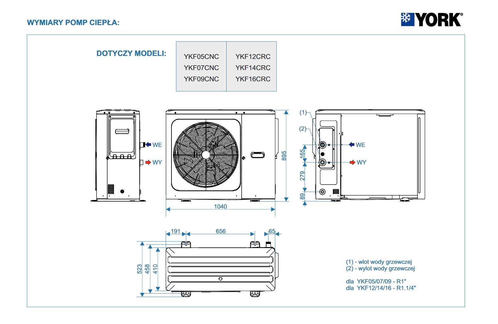 !!  SUPER CENA!!  Pompa ciepła YORK YKF07CNC 7 kW R32 Seria "C"