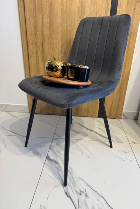 Nowe Krzesło Tapicerowane Welur Velvet Meble Do Jadalni Kuchni Salonu