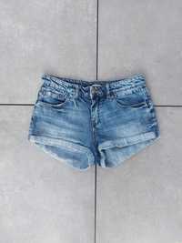 Krótkie spodenki szorty jeansowe z wysokim stanem Pull&Bear 34 XS