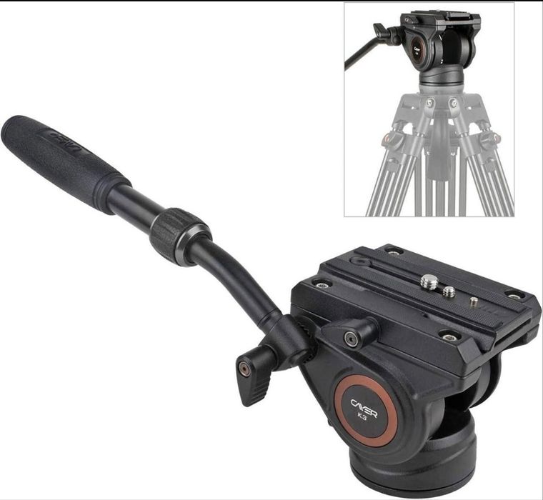 Головка-поворотник CAYER K3 з рід. перетяг. для відеоштативу-монопода