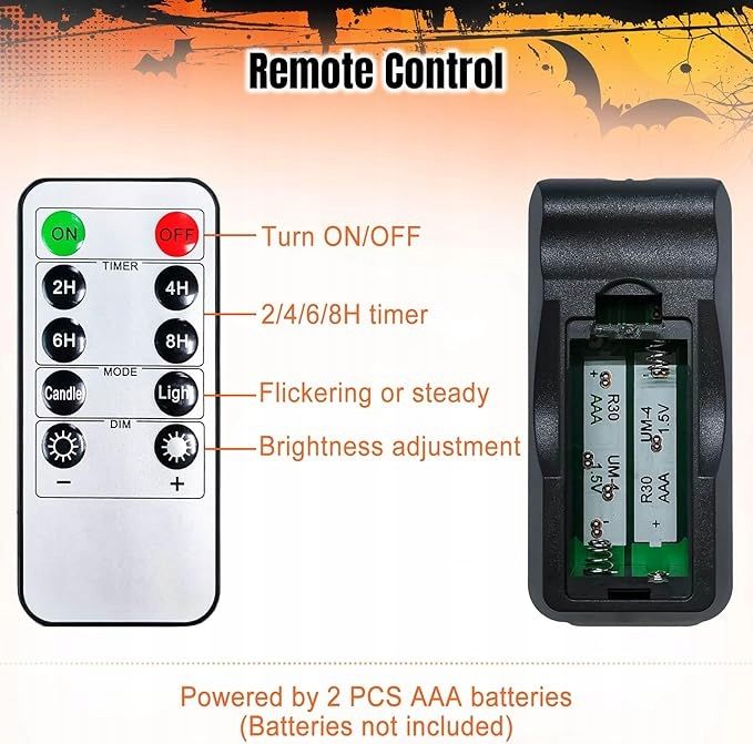 Yakpo 2-pak lampek LED z pilotem i timerem, zasilanych bateryjnie