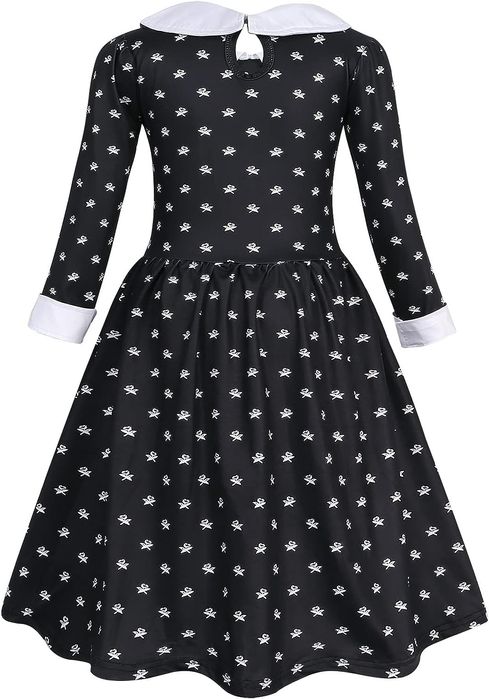Czarna sukienka Wednesday Addams  dla dziewczynek na przyjęcia 130Cm