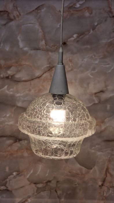 Polski Space Design / crackle glas _ lampa PRL _vintage