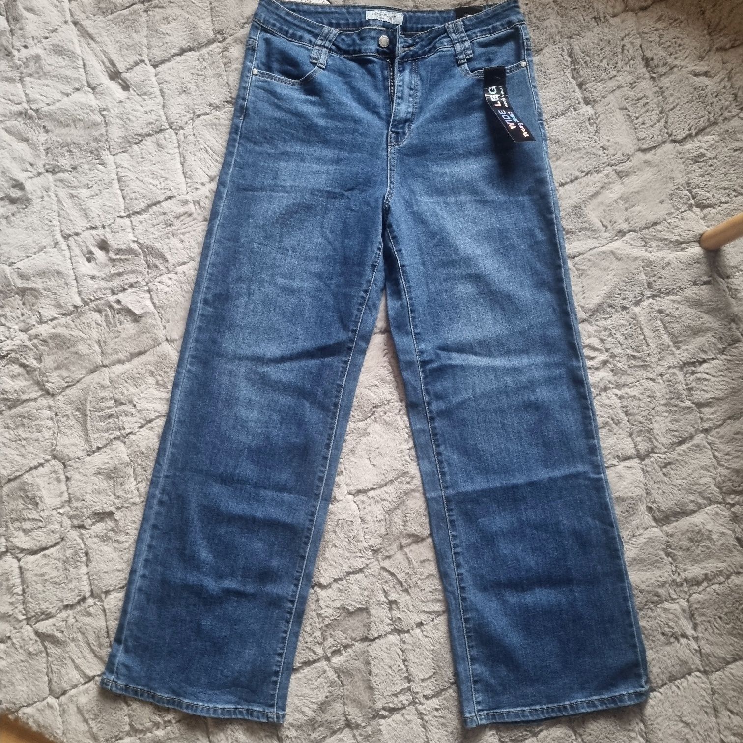 Jeansy Wide leg , wysoki stan