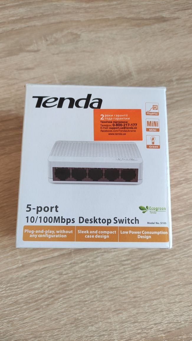 Мережевий комутатор TENDA S105, Switch 5-port 10/100