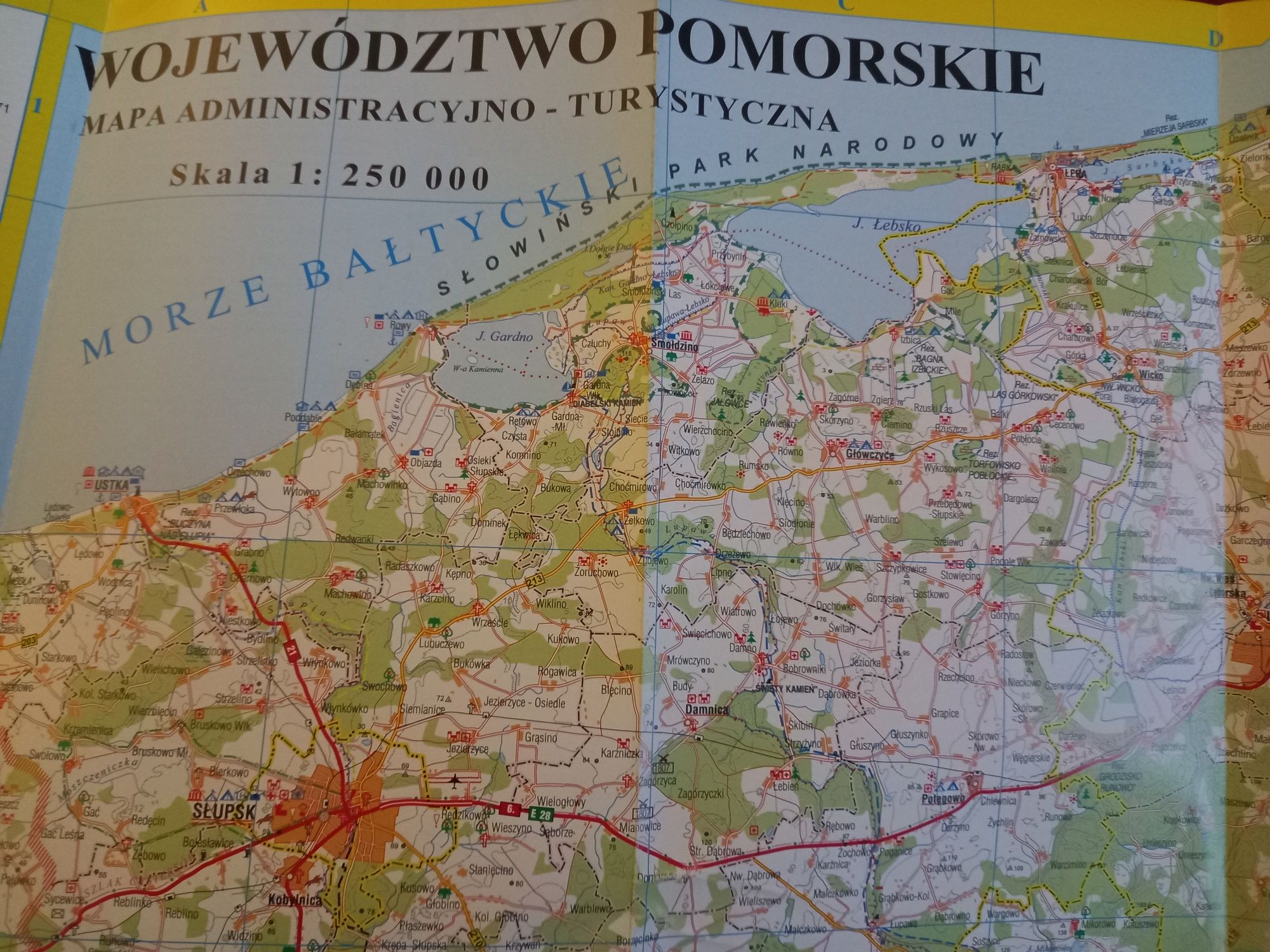 Mapa Administracyjno-Turystyczna Województwo Pomorskie 2000rok