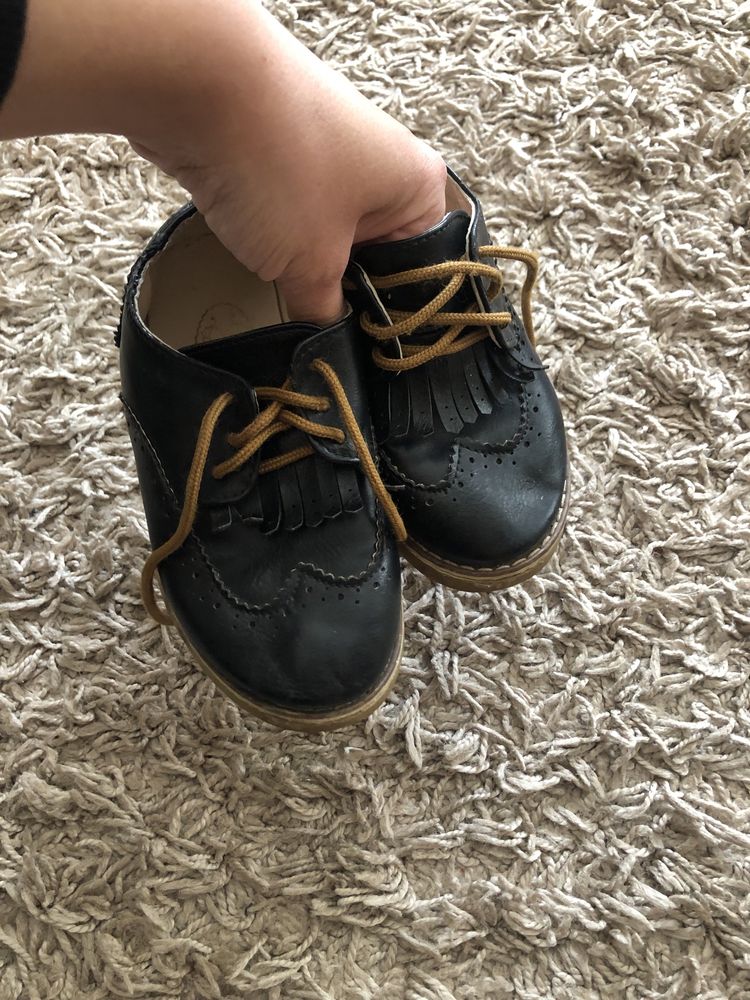 Туфлі лофери для хлопчика шкіряні чорні розмір 29