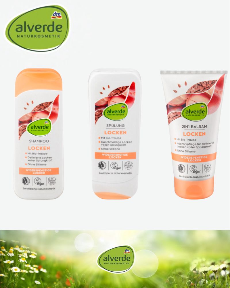 Alverde shampoo, spulung. Натуральні шампуні та бальзами Алверде 200ml