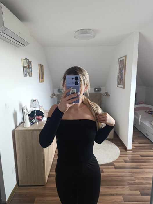 Body bluzka hiszpanka odkryte ramiona XS s kobieca viskoza
