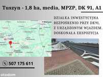 Działka inwestycyjna, przy DK 91, urządzony wjazd