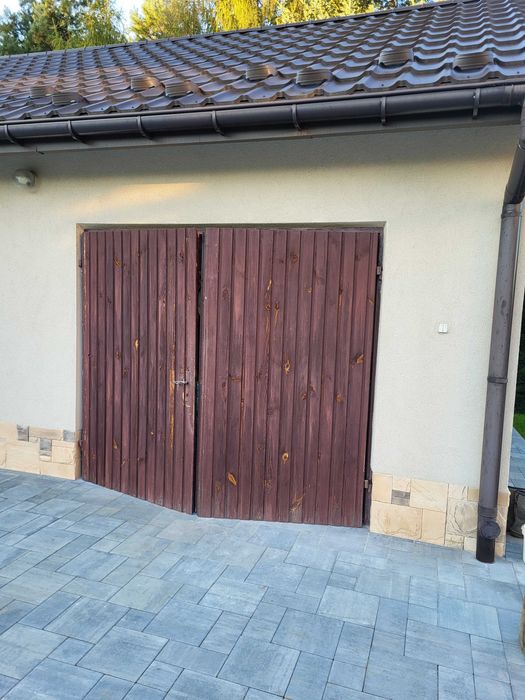 Drzwi brama garażowa drewniana