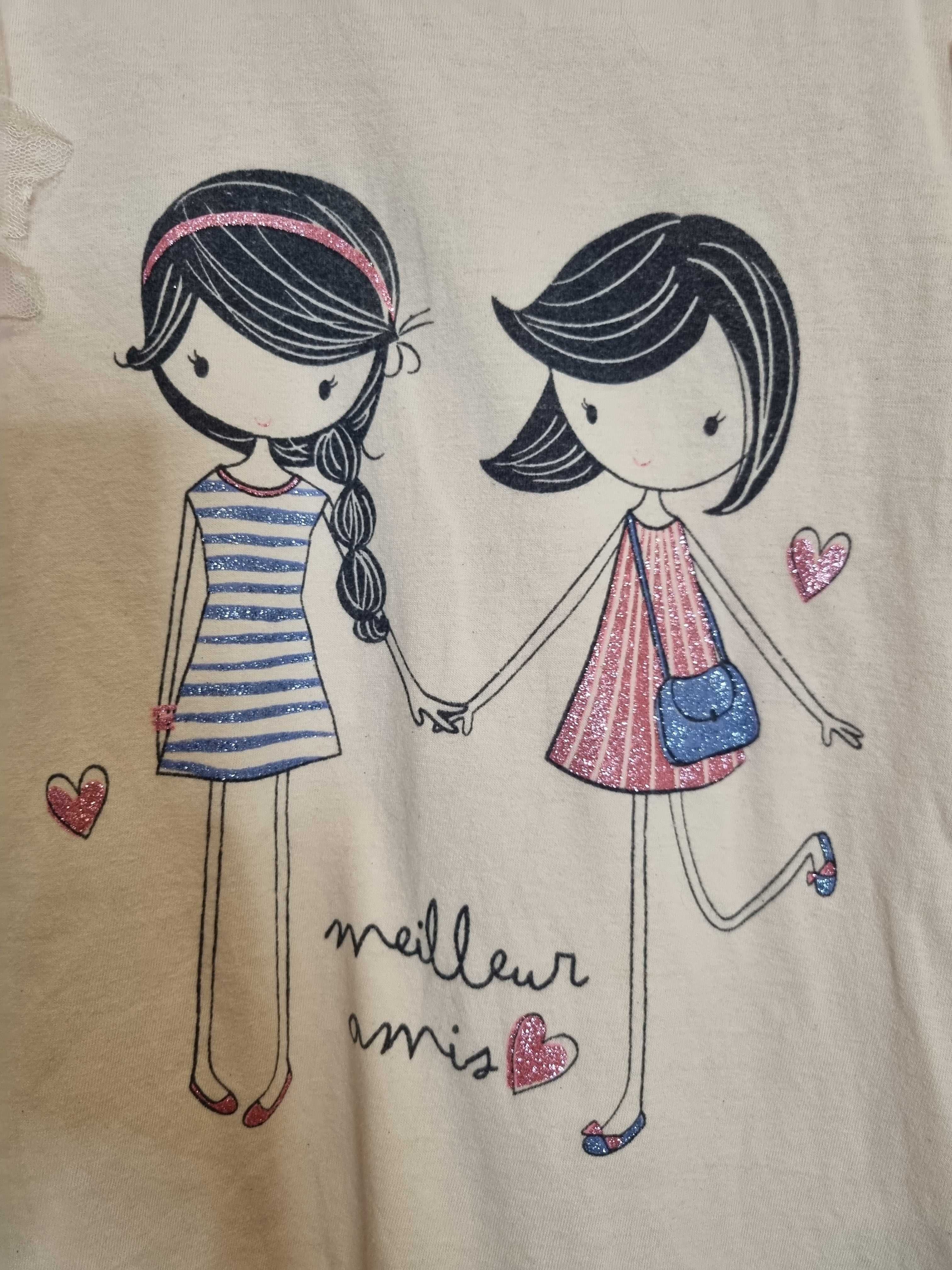 2 x T-shirt 128 cm koszulka dziewczynka Pepco