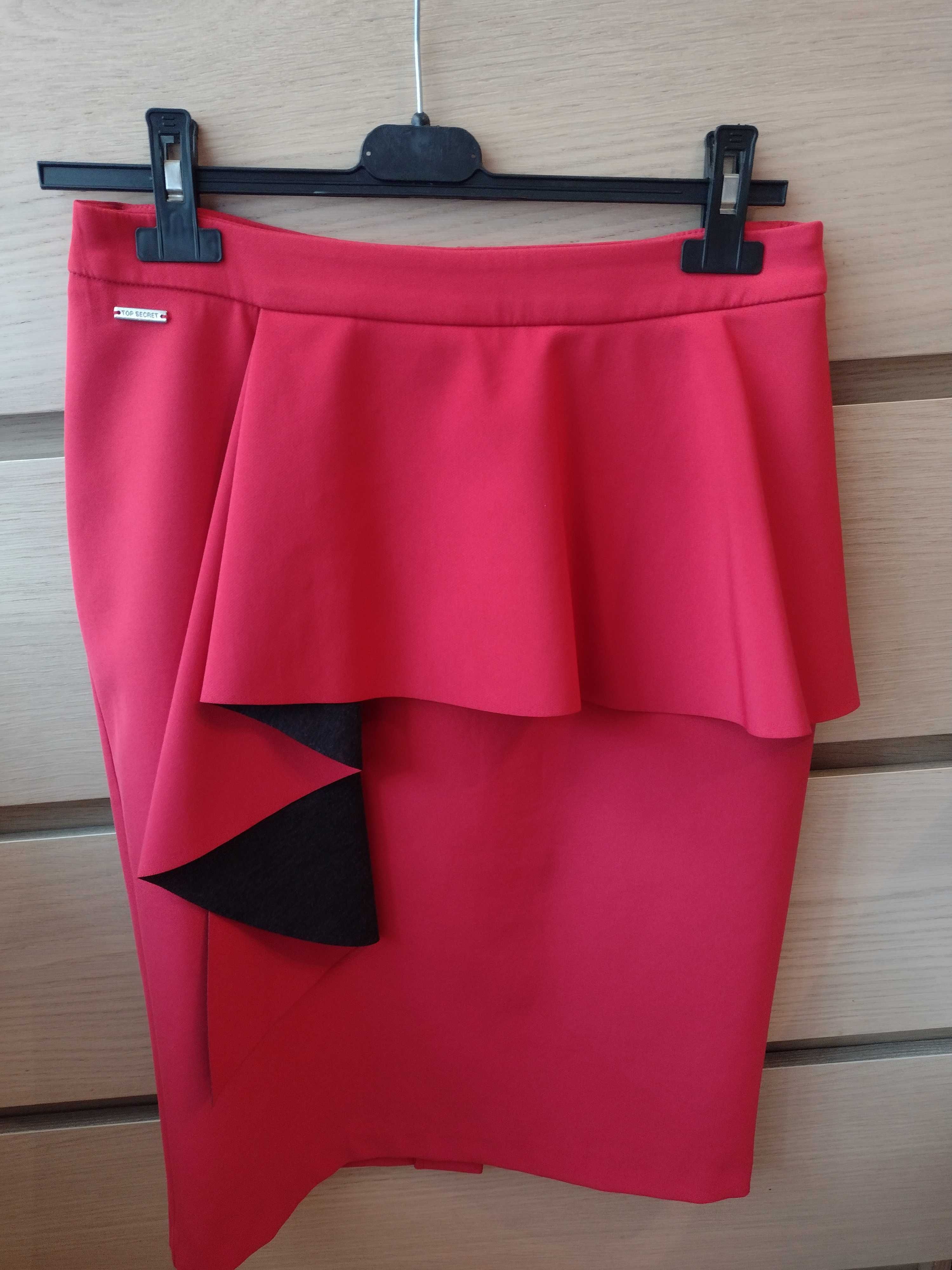 Piękna czerwona spódnica s 36 Top Secret elegancka