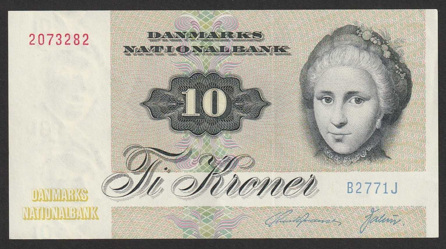 Dania 10 koron 1972 - B 2771 J  - stan 2+