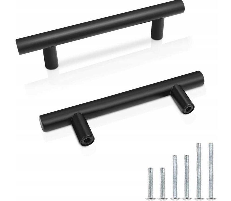 Uchwyty Meblowe Do Szafek Stal Nierdzewna Czarne Zestaw 15 Szt 127 mm