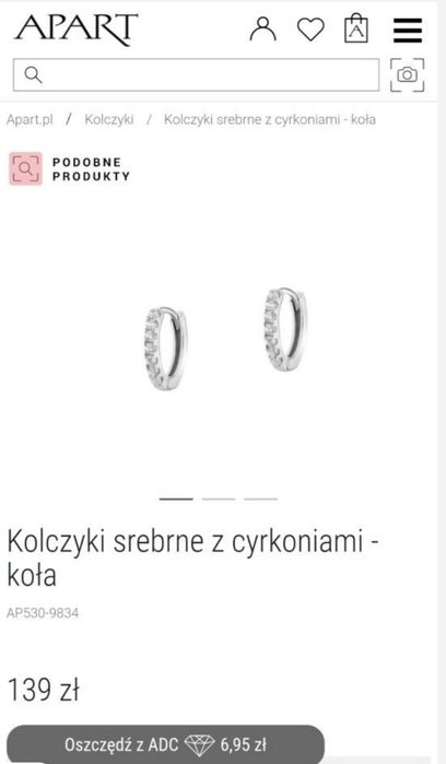 S925 Grawer Srebro jak Apart Nowe Kolczyki Małe Kółka Srebrne 1,3cm