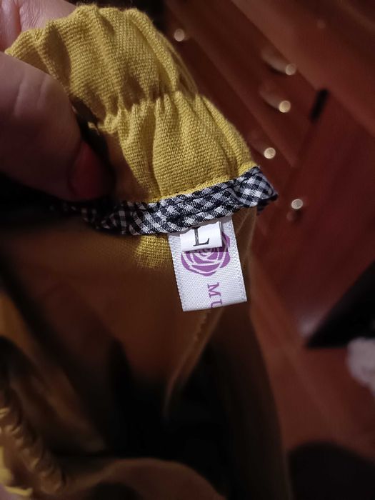 Pantalonas em linho, cor amarelo