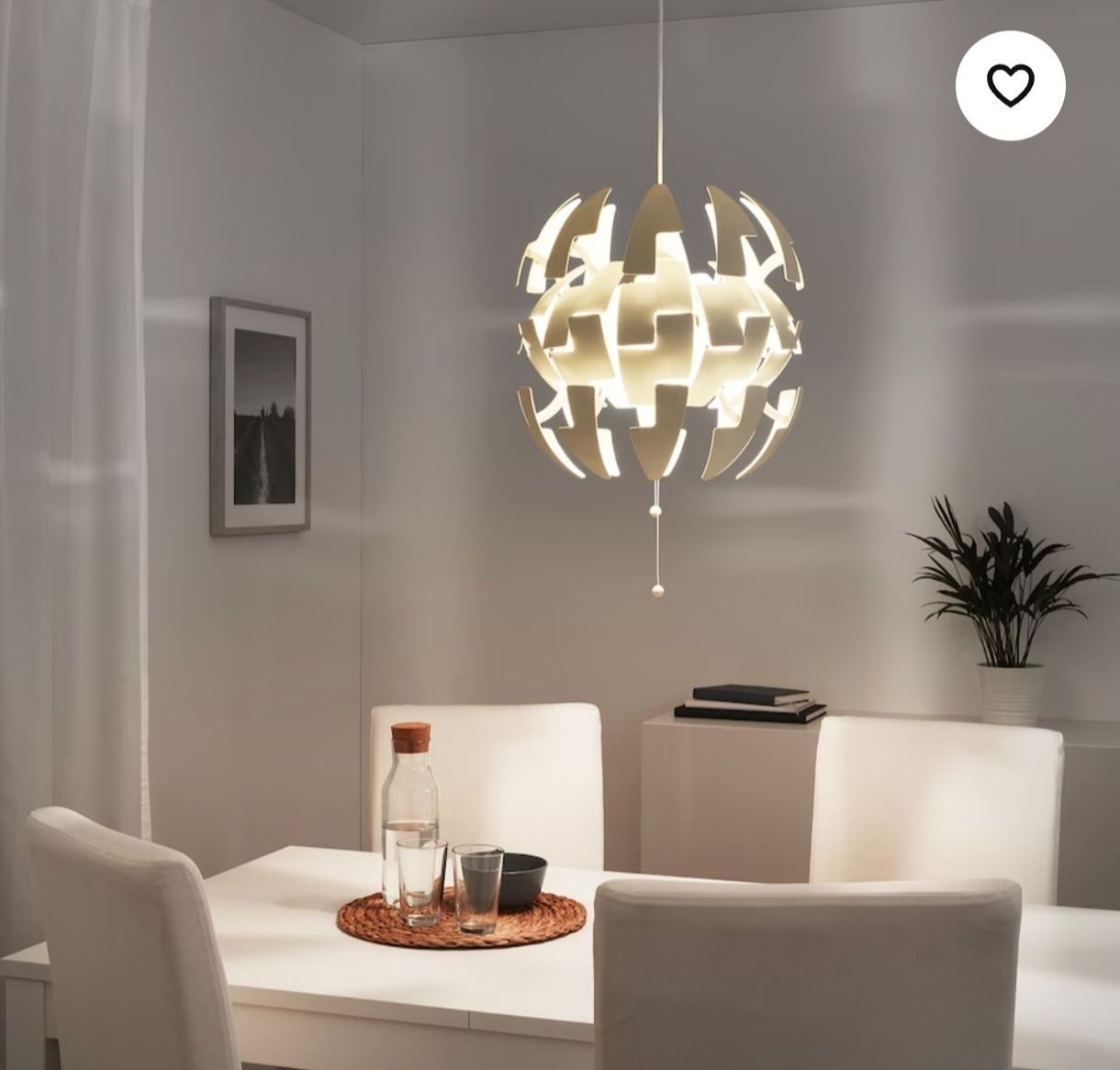 Lampa wisząca Ikea biało - pomarańczowa