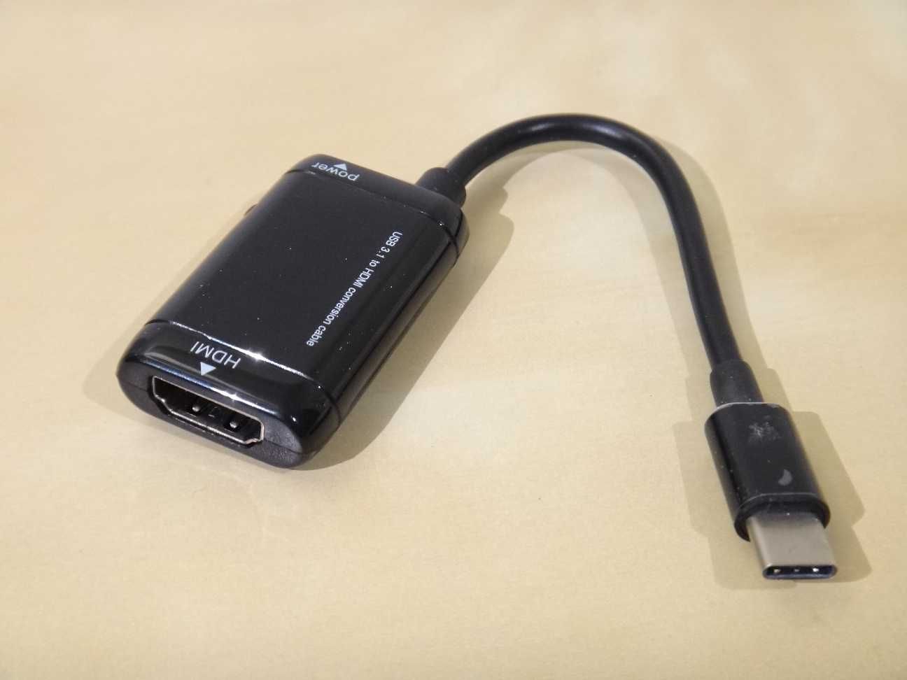 Cabo adaptador USB-C para HDMI conversor MHL 3.1 alimentação Micro USB