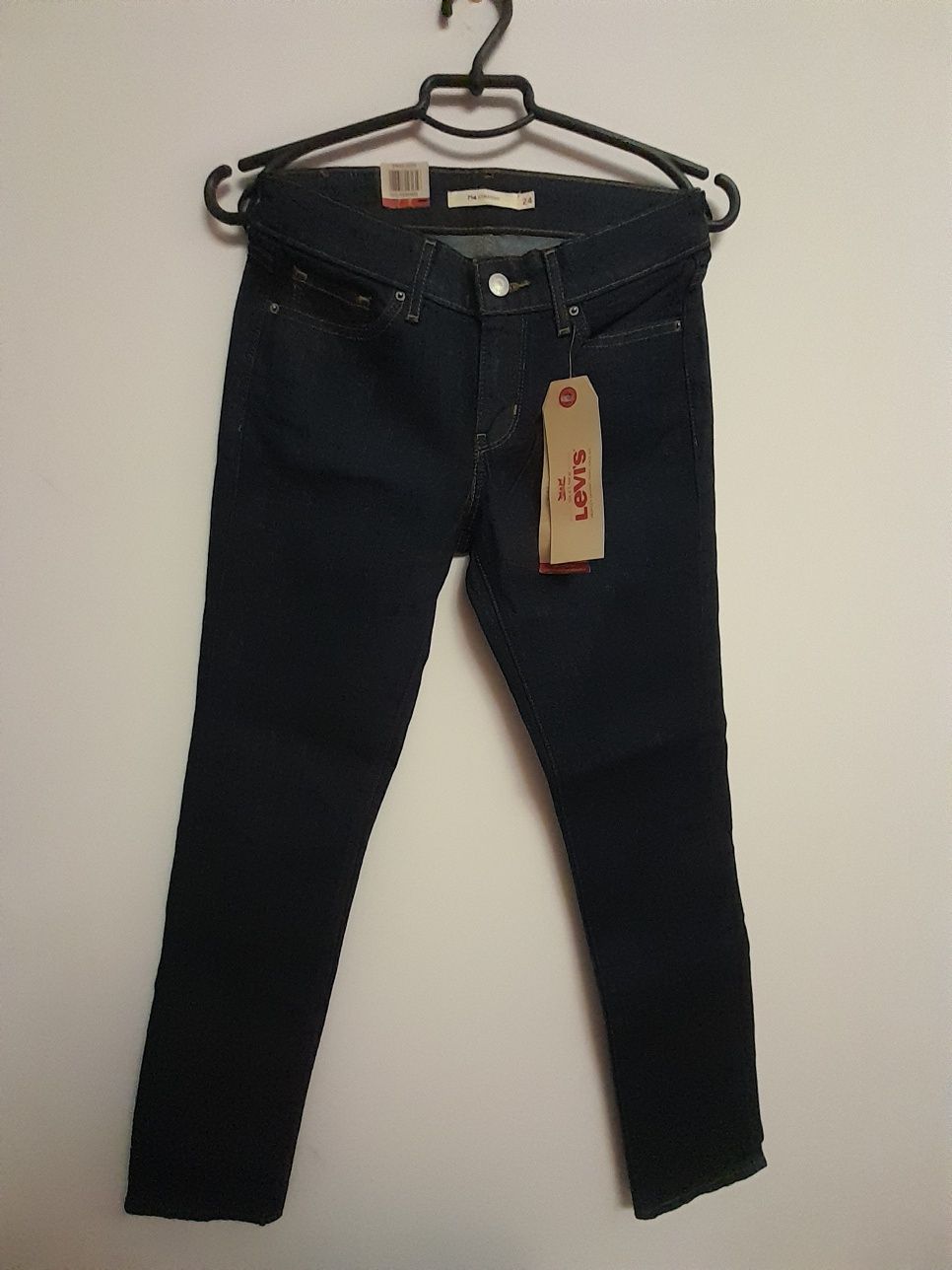 Levis straight 714 женские джинсы тёмно-синий W24L30