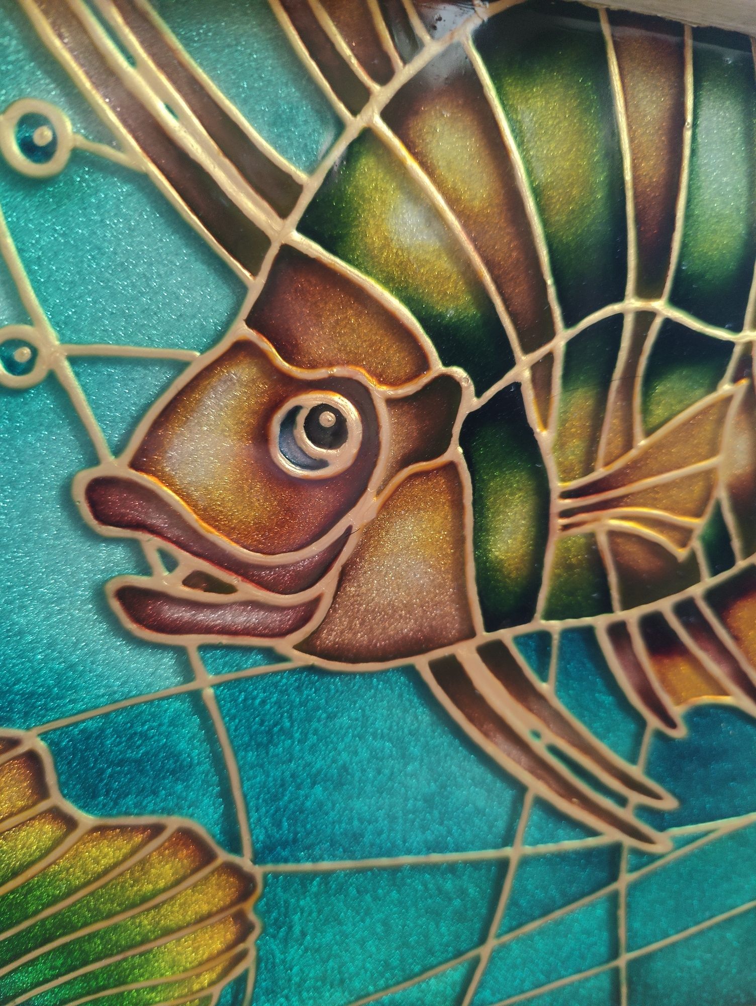Obraz w ramce 42x52 cm / witrazowy.
