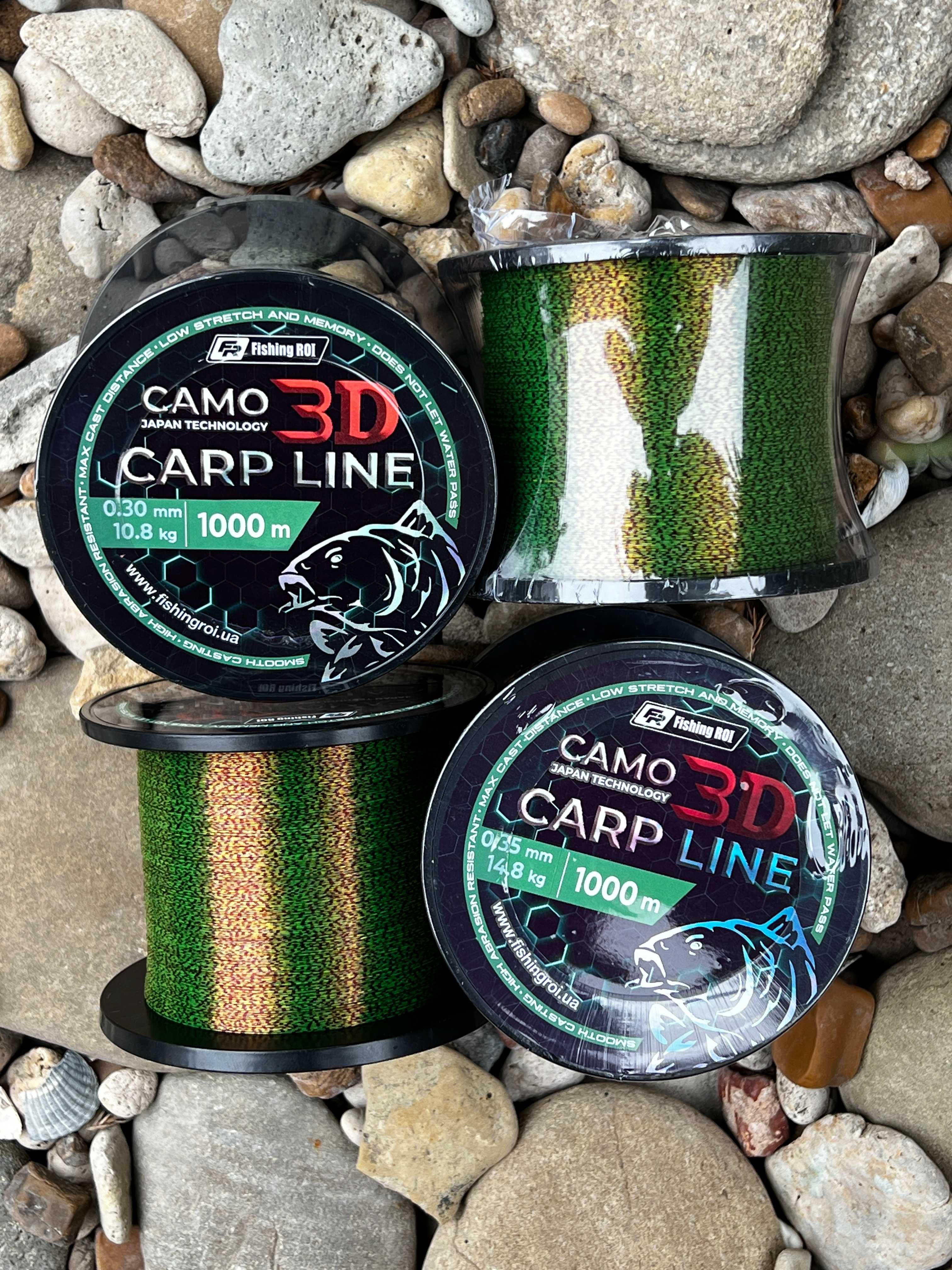 Жилка леска зелена Camo Green 3D FishingROI 1000м 0.28 0.30 0.33 0.35