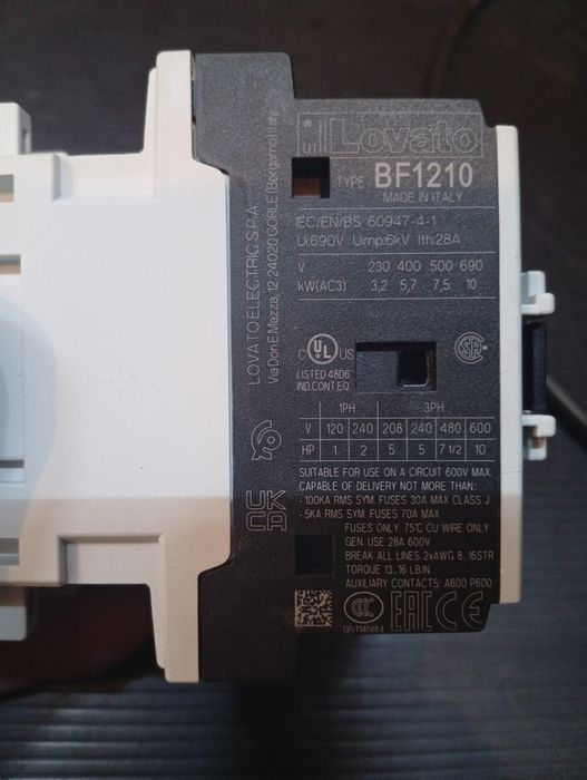bf1210 lovato 24 вольта