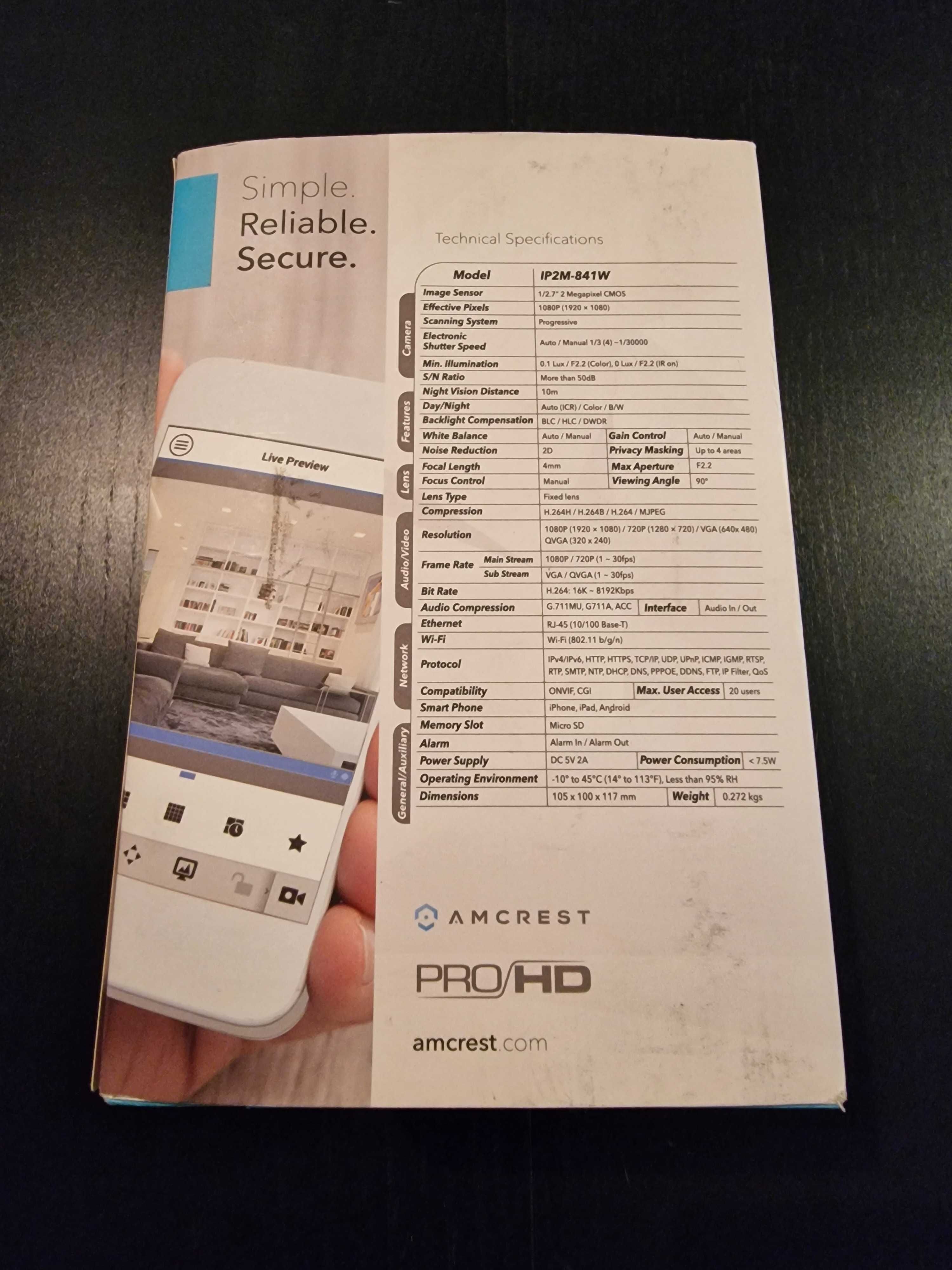 AMCREST 1080P Pan/Tilt WI-FI Camera