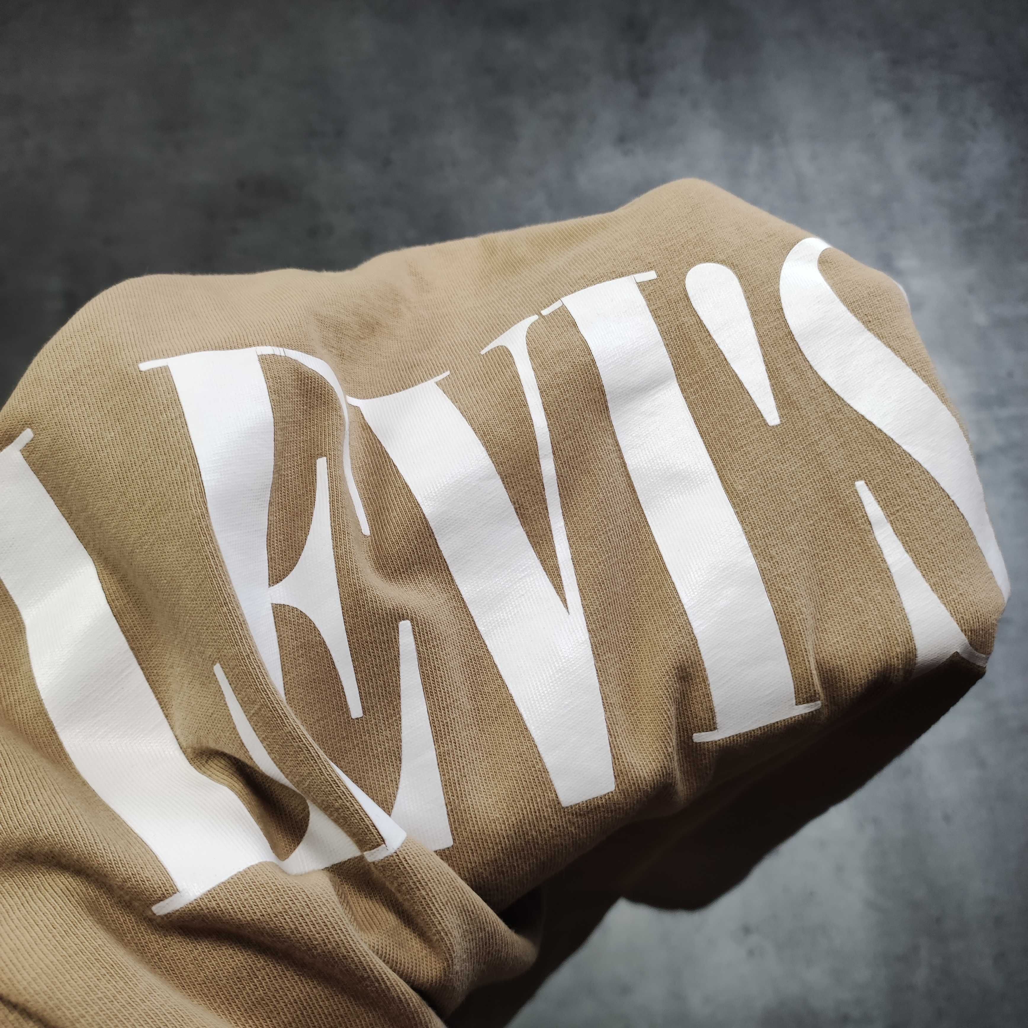 MĘSKA Koszulka PREMIUM Beżowa Logo Nadruk Levis Bawełna Casual