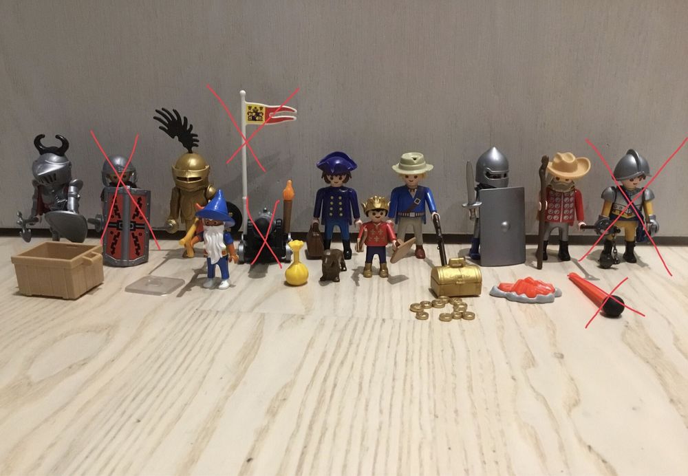 figurki ludziki playmobil rycerze 8 sztuk + różne akcesoria
