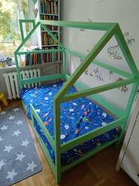 łóżko domek miętowe dla dziecka z szufladą z funkcją spania