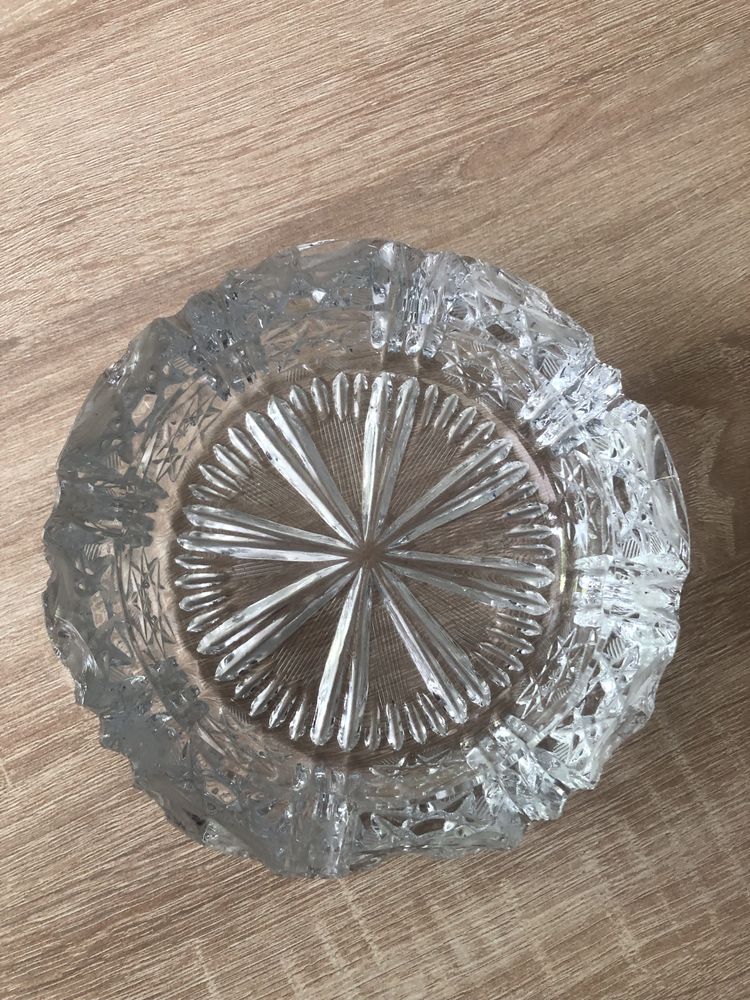 popielniczka szklana kryształ vintage prl spiołka
