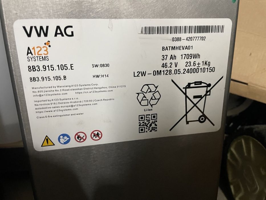 Bateria magazyn energii li-ion 2024/25r jak nowa VW 37Ah 1709Wh 46,2V