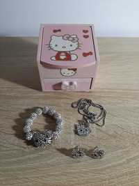 Прикраси біжутерія Hello Kitty, браслет, підвіска, сережки, коробка