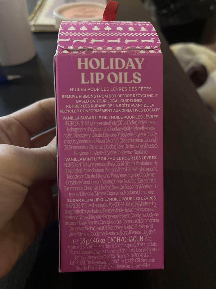 Набір олієк для губ 3 шт Victoria’s secret holiday lip oil