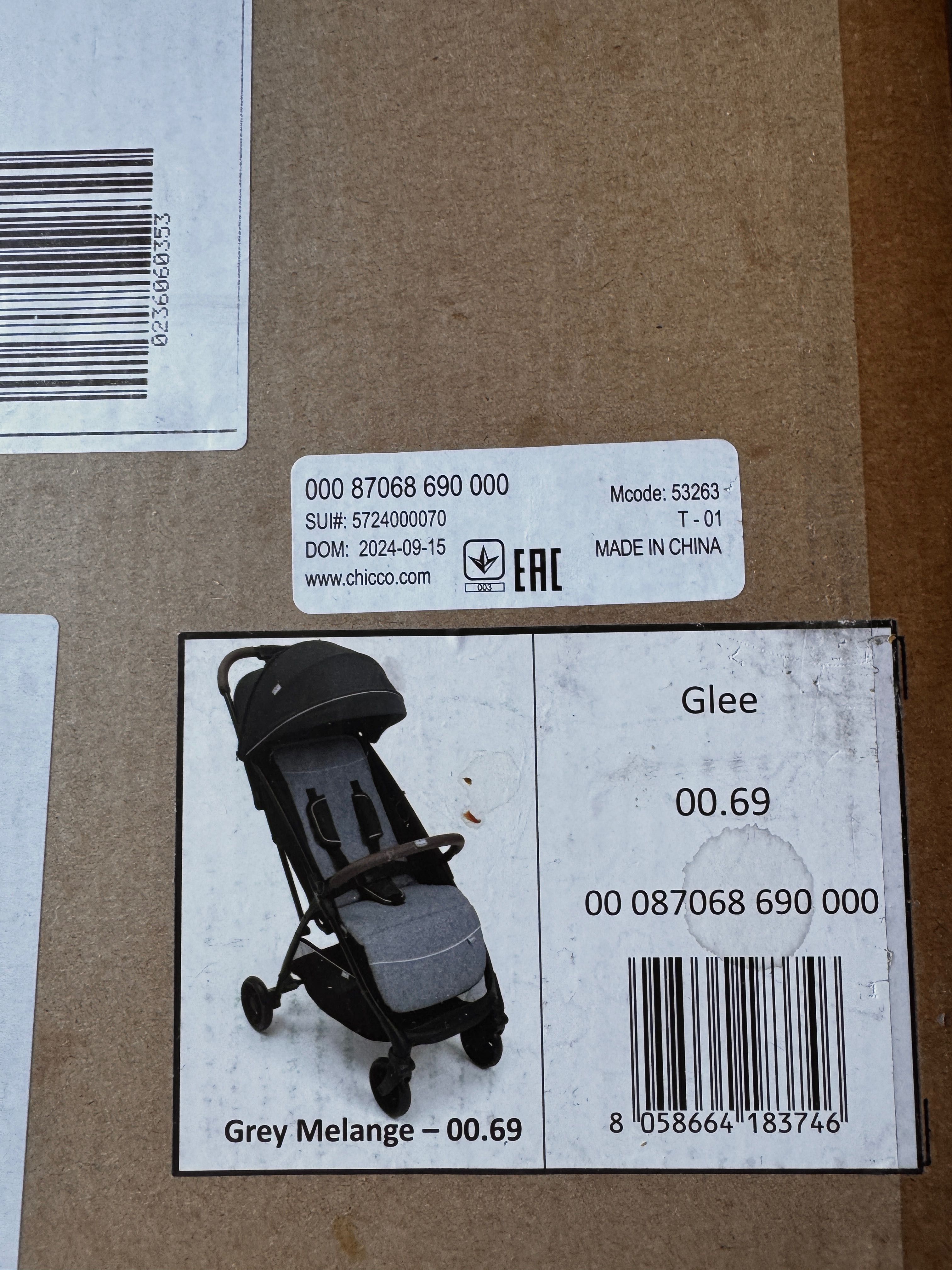 Vende carrinho Chicco Glee  NOvissimo  nunca aberto da caixa ORIGInal