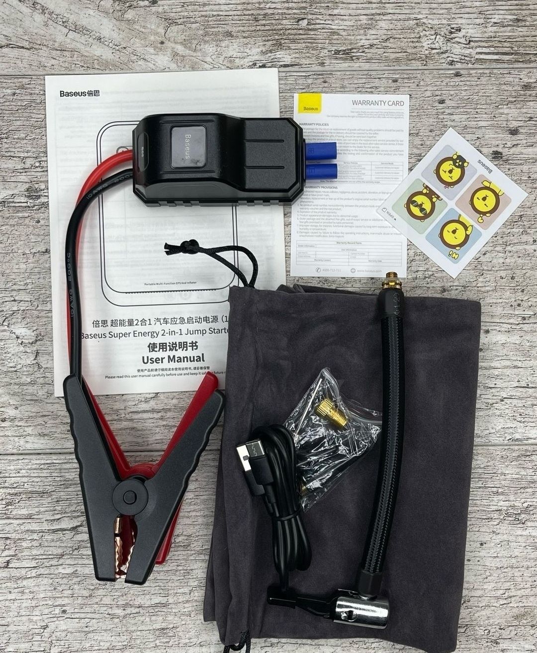 Пусковое устройство с компрессором 2 в 1 Базеус Baseus jump starter