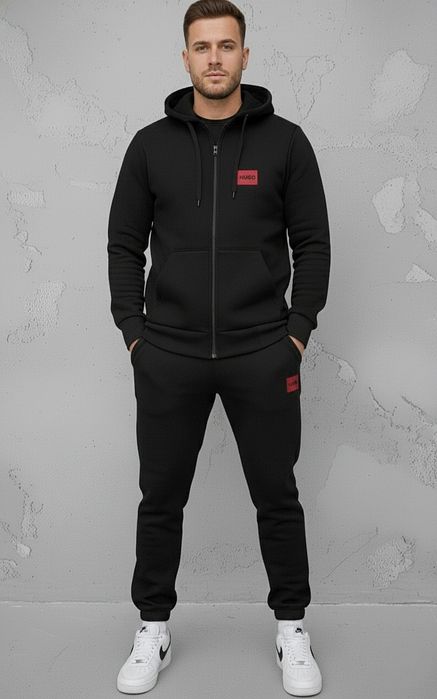 Чоловічий зимовий костюм HUGO фліс • Чорний • Подарунок • S–XXL

Чолов