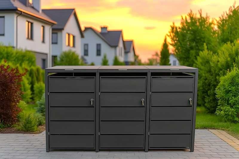 Zabudowa Koszy Na Śmieci 3x240L Obudowa Wiata Śmietnikowa Garaż